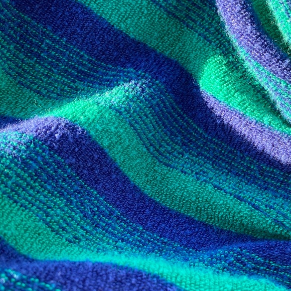 Fuzzy green and blue top from Forever 21 - Picture 2 of 2